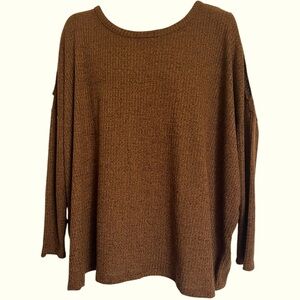 Lane Bryant Brown Cold Shoulder Top Size 14/16.   NWT